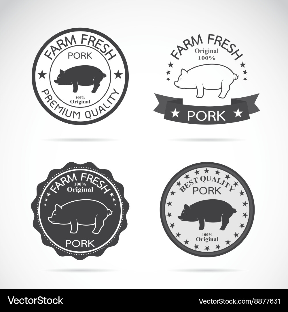 Set of pig label Vector Image