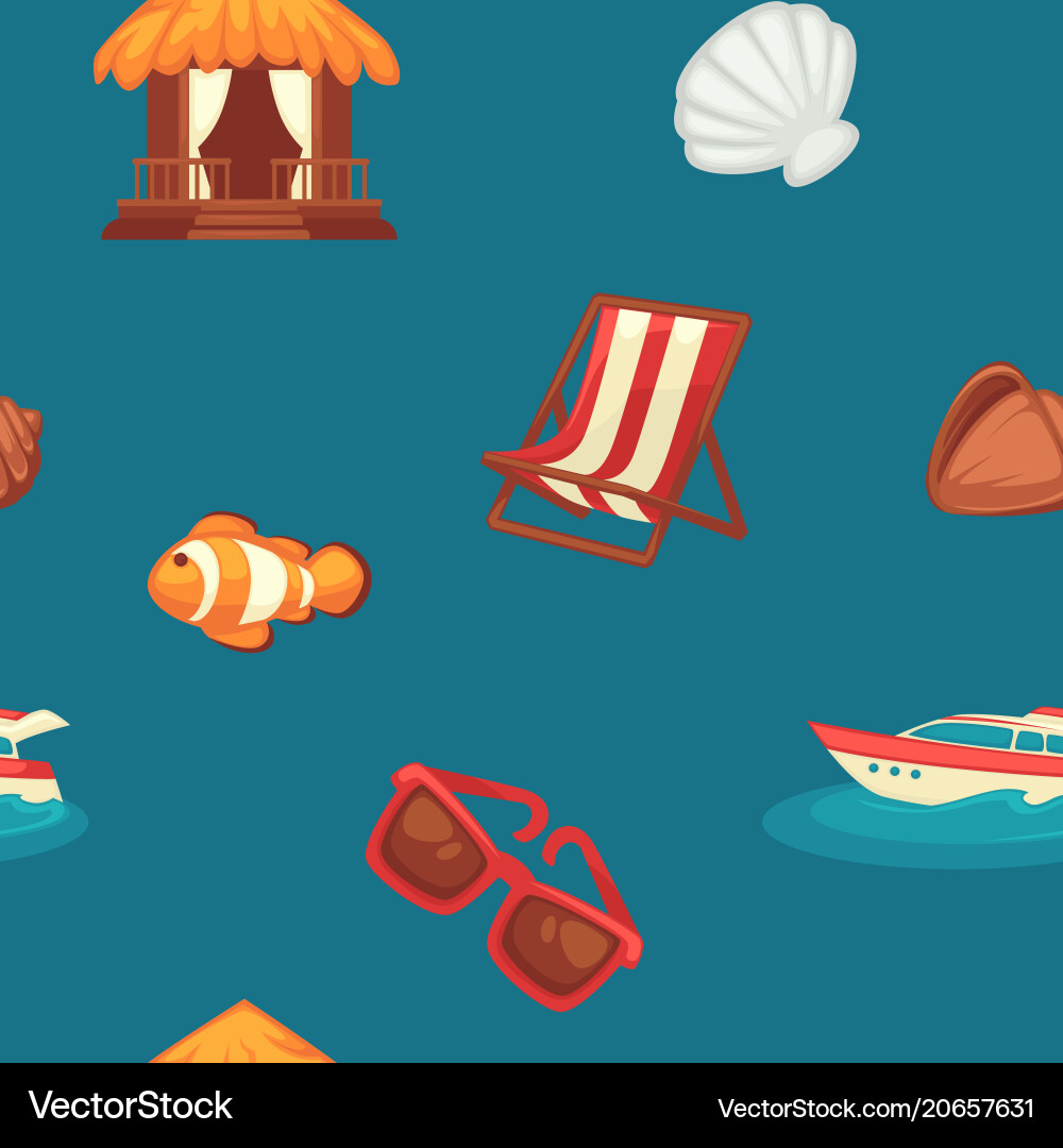 Summer endless texture with attributes Summer endless texture with attributes vector image