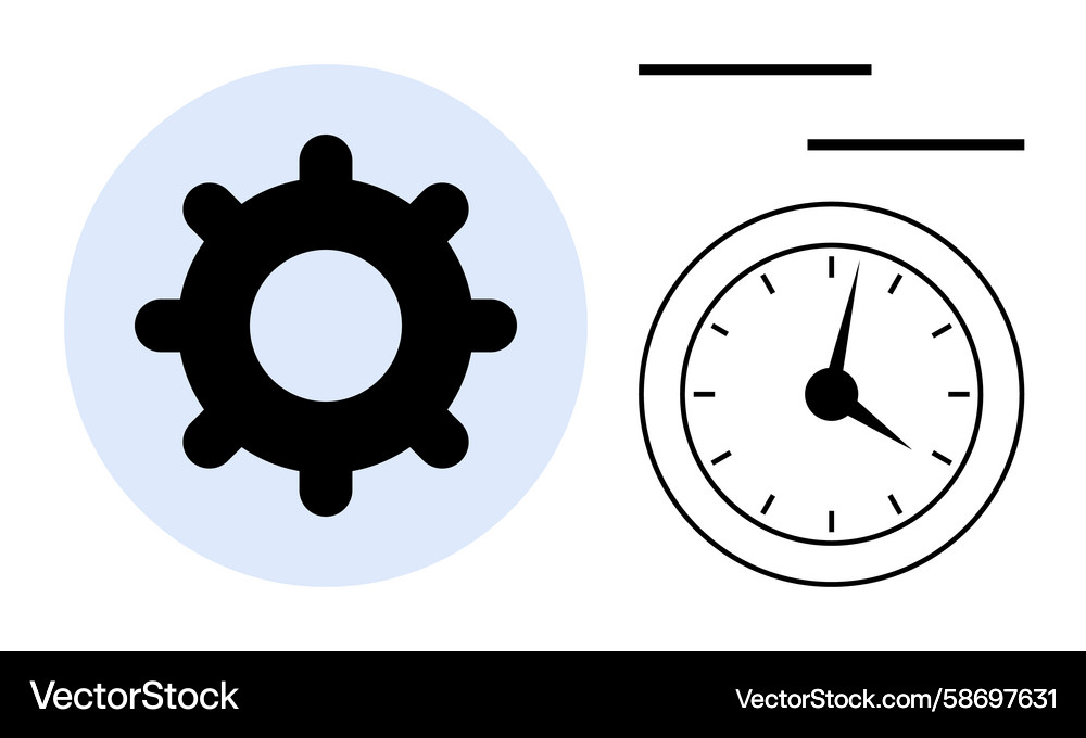 Time & Efficiency Gear Clock Vector Image