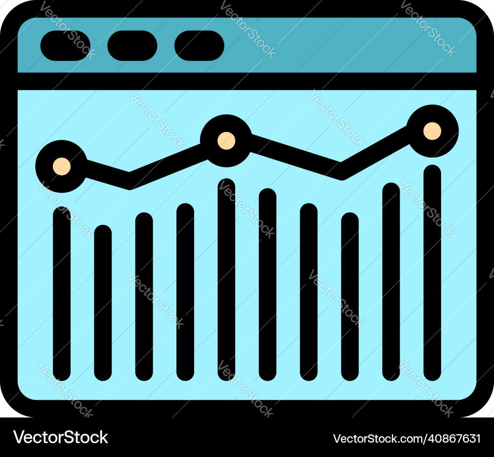 Web analytics icon color outline Web analytics icon color outline Vector Image