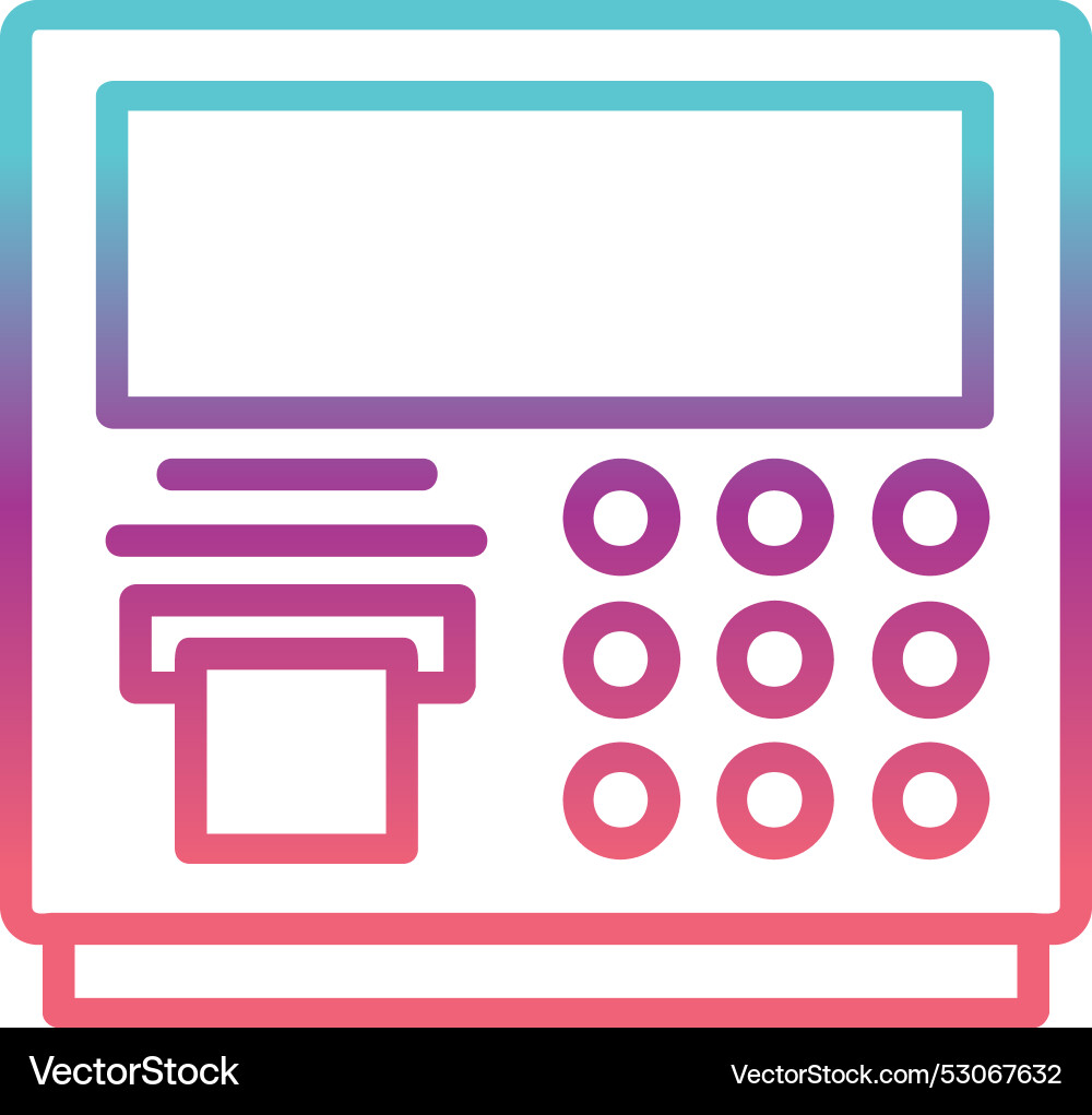 Atm machine line gradient design Vector Image