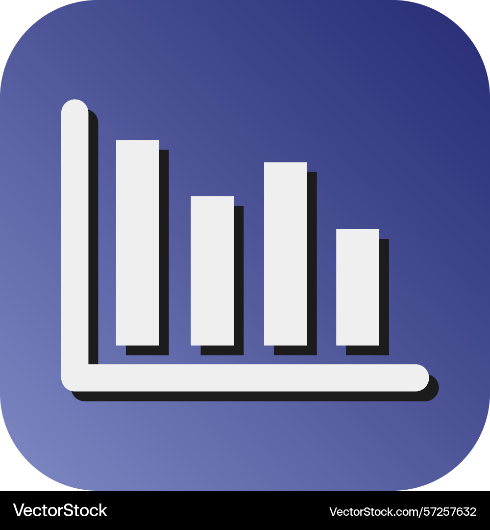 Bar chart glyph gradient background icon Vector Image