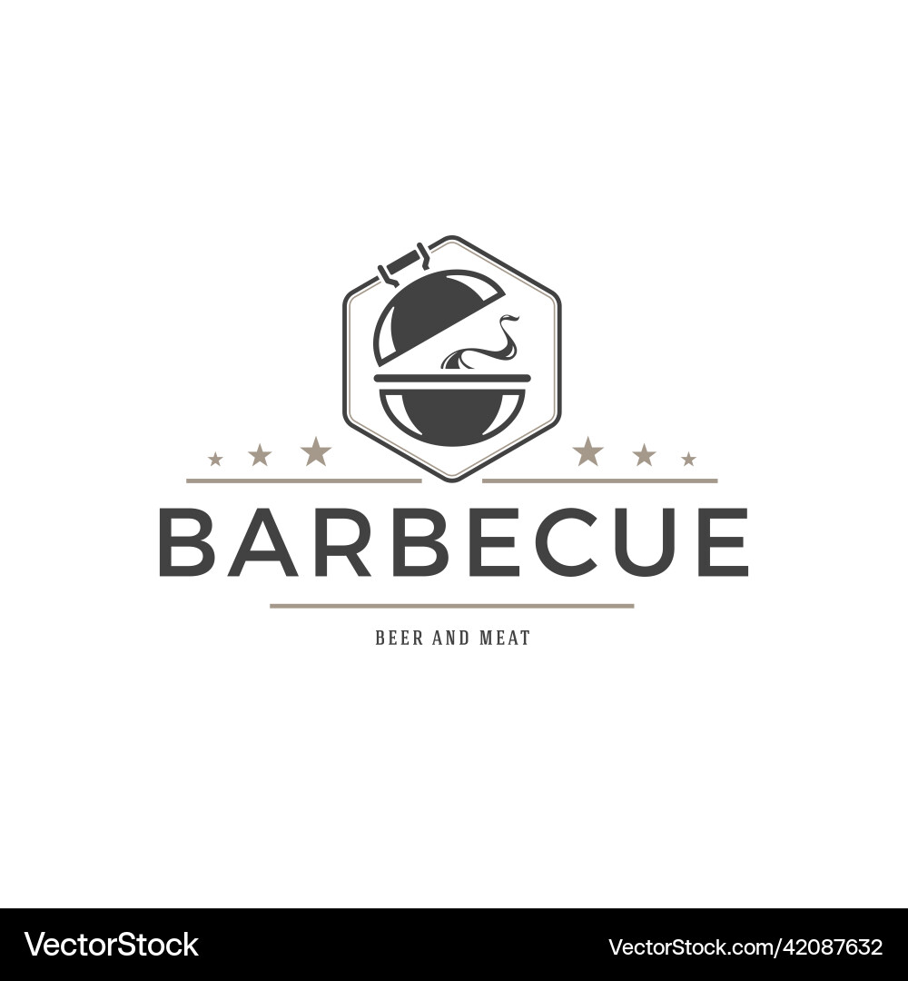Barbecue logo template object for logotype Barbecue logo template object for logotype Vector Image