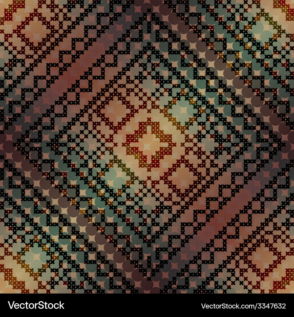 Cross-stitch pattern on diagonal gradient Vector Image