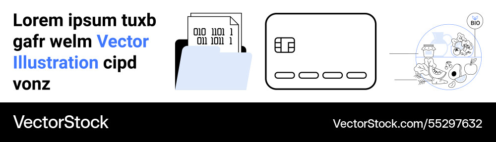 Digital file management and secure online payment Vector Image