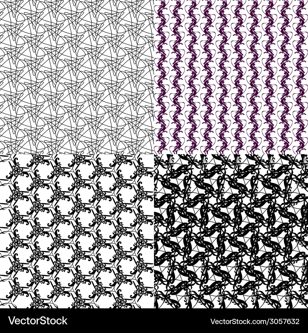 Geometric patterns tiling set of abstract vintage Vector Image