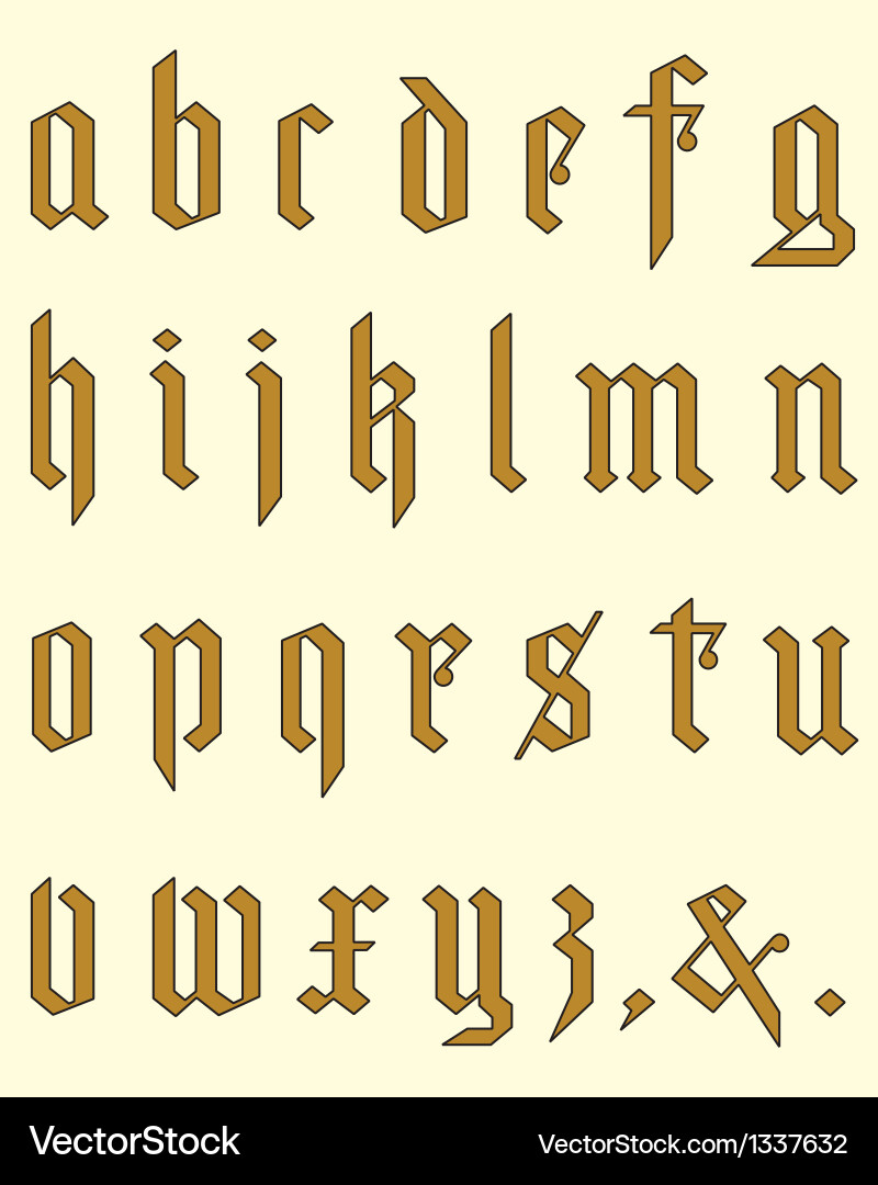 Gothic alphabet Royalty Free Vector Image - VectorStock