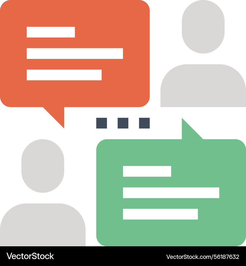 Message bubble flat web icon concept vector image