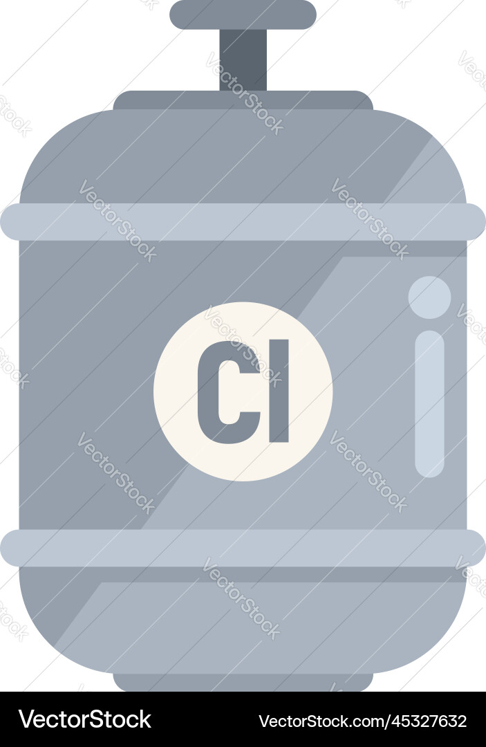 Pool chlorine tank icon flat Pool chlorine tank icon flat vector image