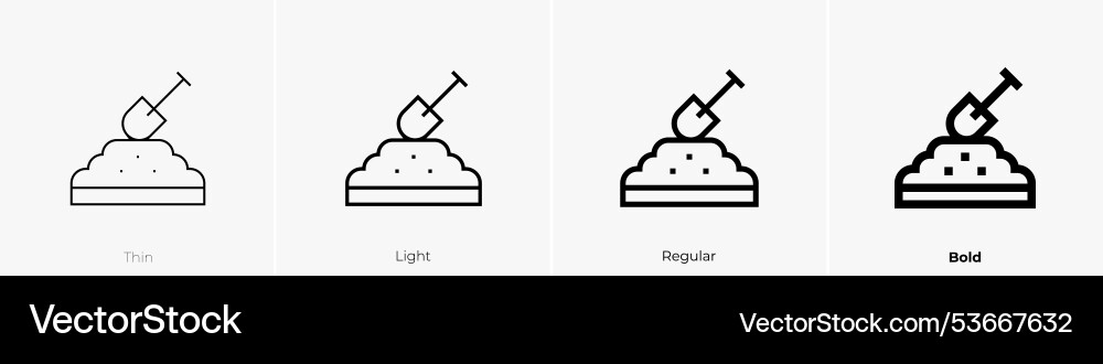 Sandbox icon thin light regular and bold style Sandbox icon thin light regular and bold style vector image
