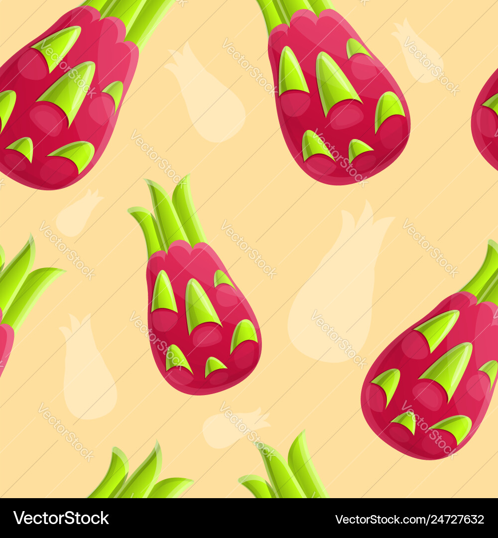 Summer pitaya pattern cartoon style Summer pitaya pattern cartoon style vector image