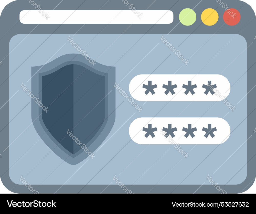 Website security showing password being entered Website security showing password being entered Vector Image