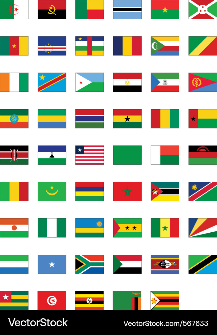 African Flags Collection Vector Image