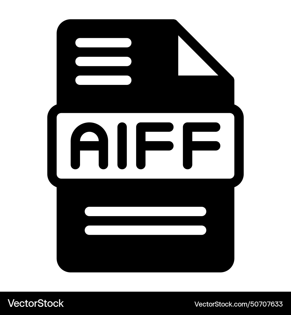 Aiff audio file format icon flat style design Aiff audio file format icon flat style design vector image