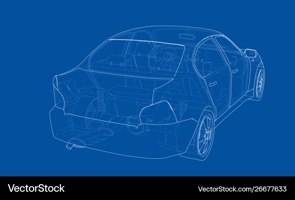 Concept car rendering 3d Concept car rendering 3d vector image