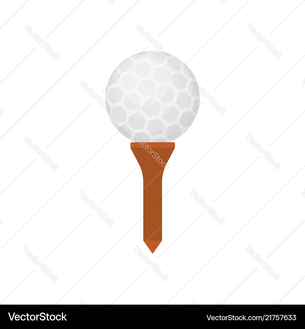 Golf ball icon on tee isolated white background Vector Image