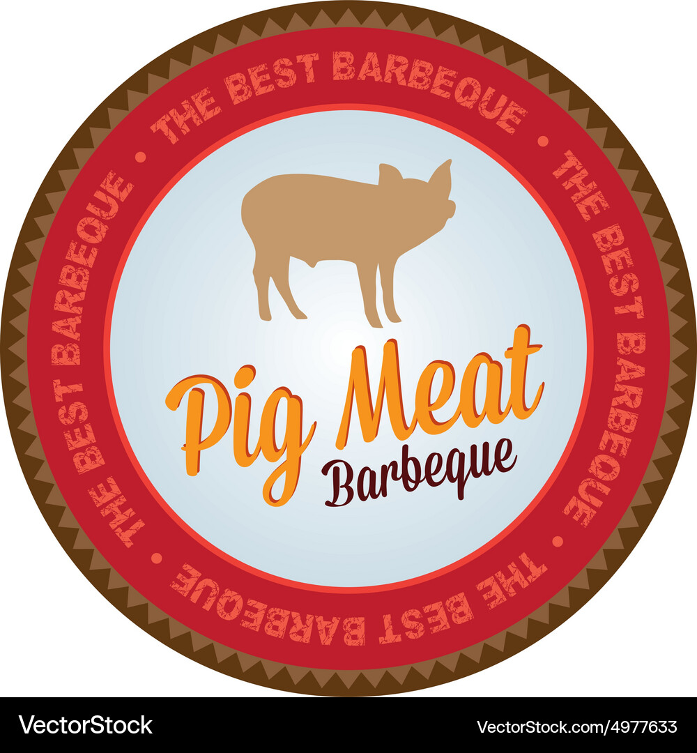Isolated label with text and barbecue elements Vector Image