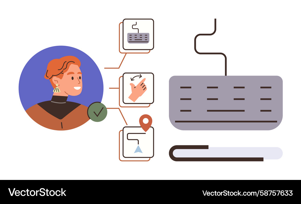 Keyboard Interaction Workflow Vector Image