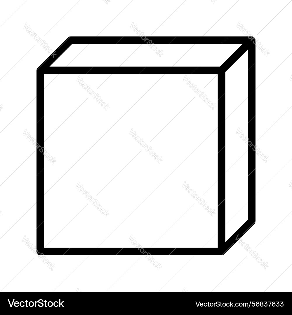 Line art of a 3d cube suits geometry architecture vector image