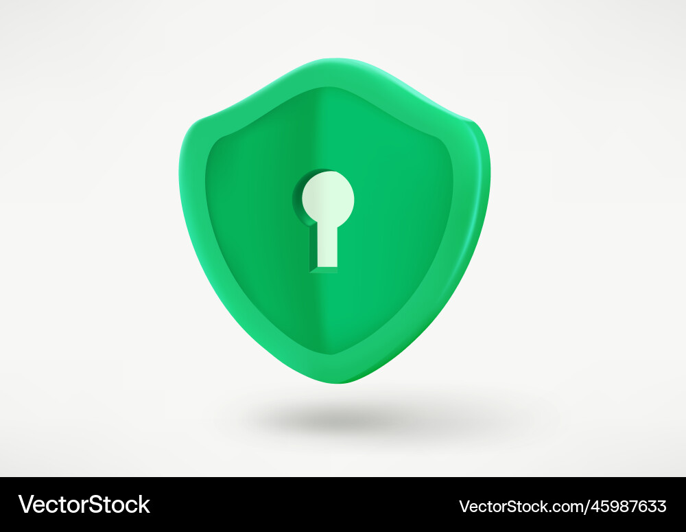 Protected account concept with shield and keyhole vector image