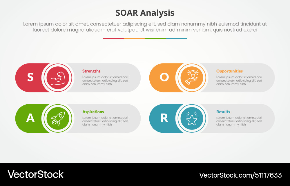 Soar analysis infographic concept for slide Soar analysis infographic concept for slide vector image