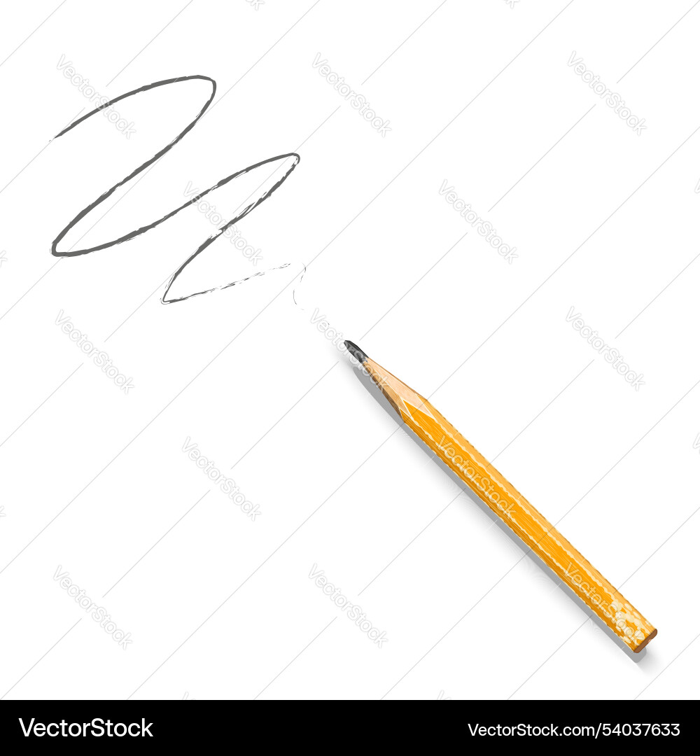 Worn yellow pencil with a sharpened tip realistic Vector Image