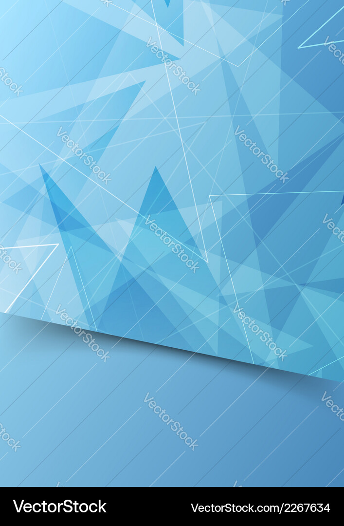 Blue abstract folder template with border Vector Image