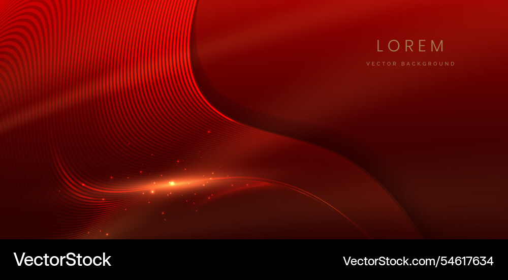Curved Red Lines Abstract Background Vector Image