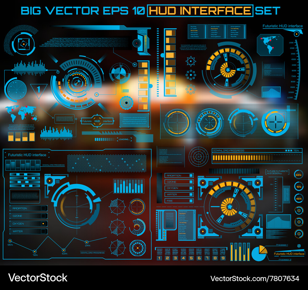Graphic touch user interface hud Vector Image