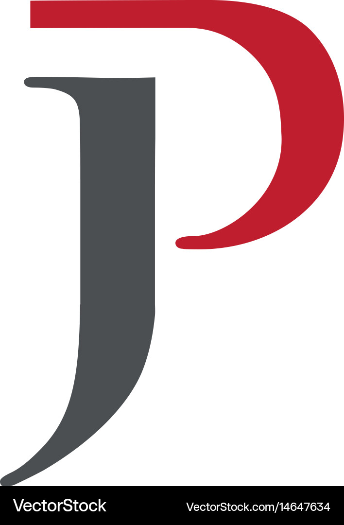 JP Letter Logo Concept Vector Image