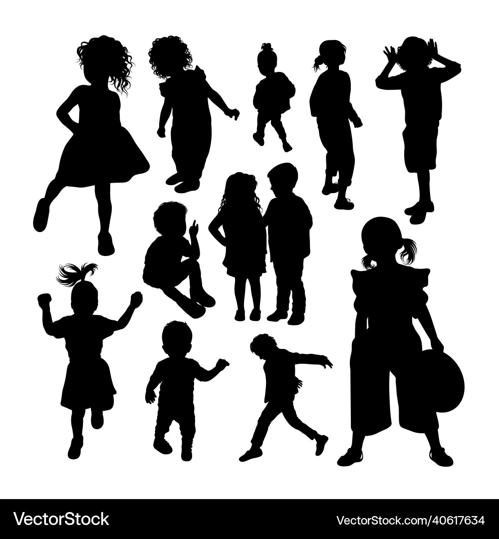 Kid silhouettes Royalty Free Vector Image - VectorStock