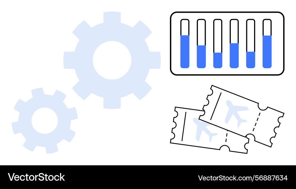 Process optimization data analysis and travel Process optimization data analysis and travel vector image