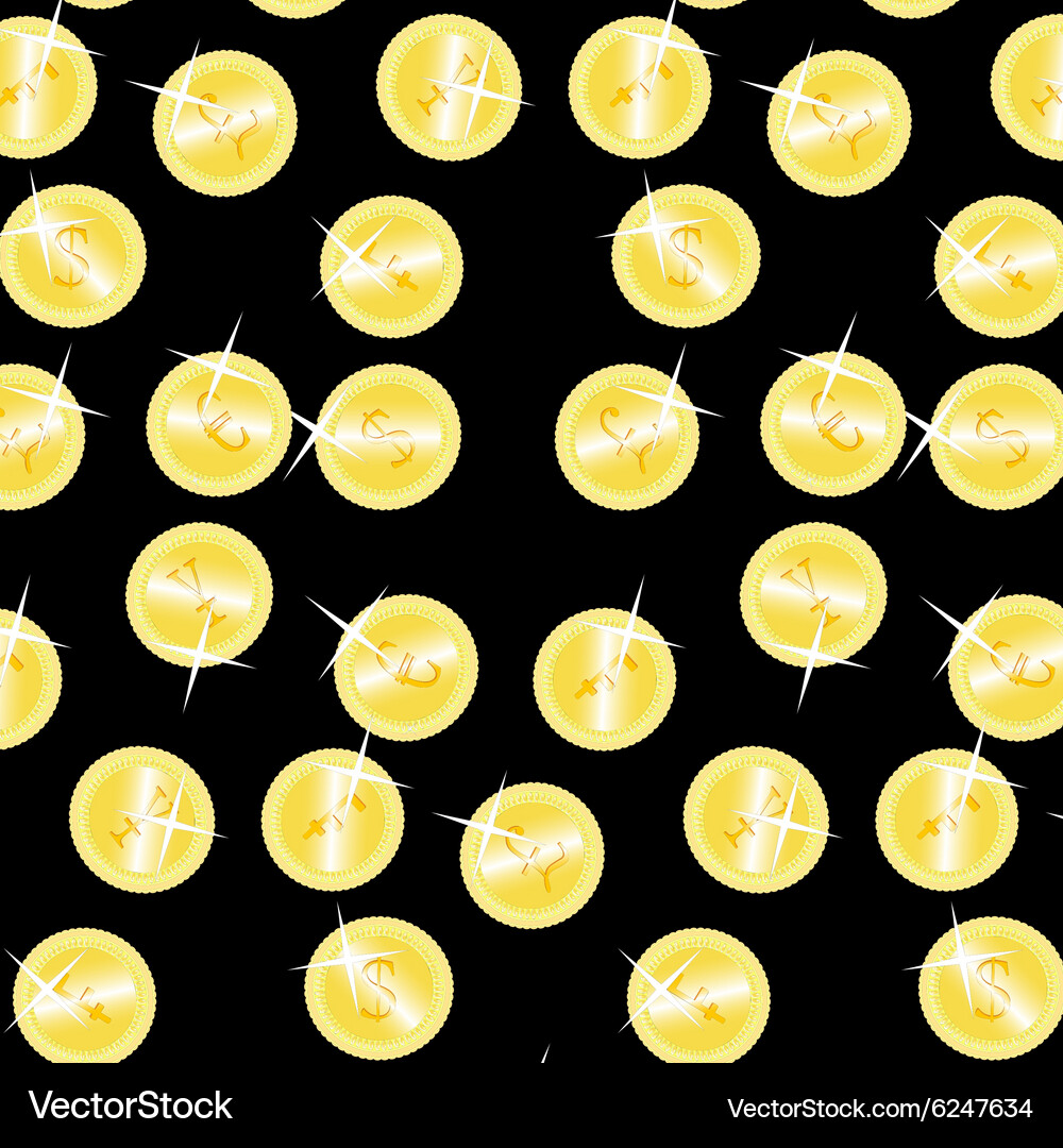 Seamless pattern coins set Vector Image