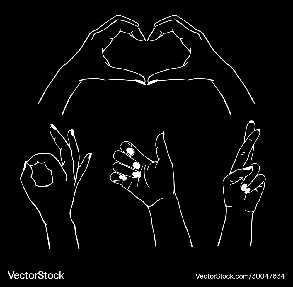 Set different gestures isolated collection Set different gestures isolated collection vector image