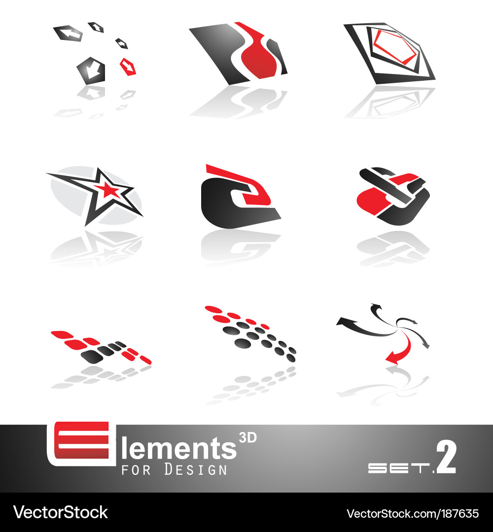 Abstract 3d elements vector image
