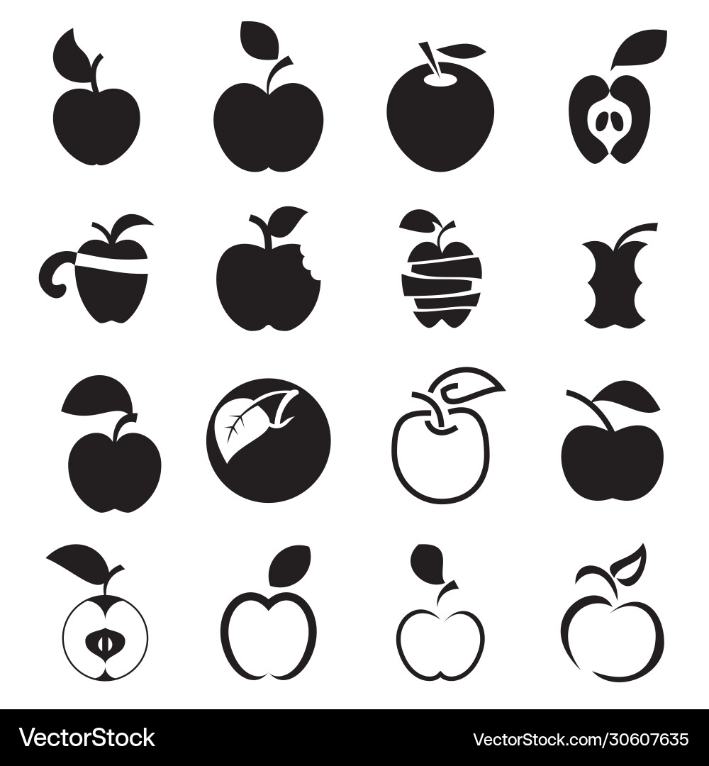 Apple icons on a white background Apple icons on a white background vector image
