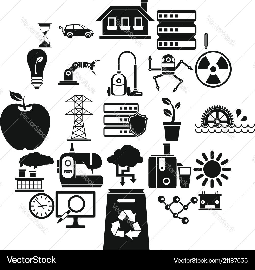 Compensator icons set simple style Compensator icons set simple style Vector Image