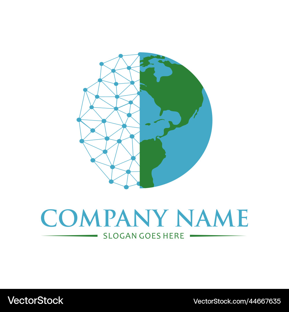 Global network logo design – Royalty-Free Vector | VectorStock, image size:1000x1080