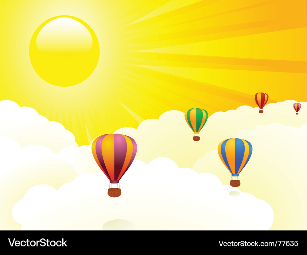 Hot Air Balloons in the Sky Vector Image