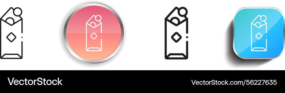 Lucky coin icon thin linear regular and button vector image