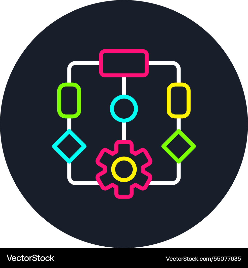 Program line multi color icon Vector Image