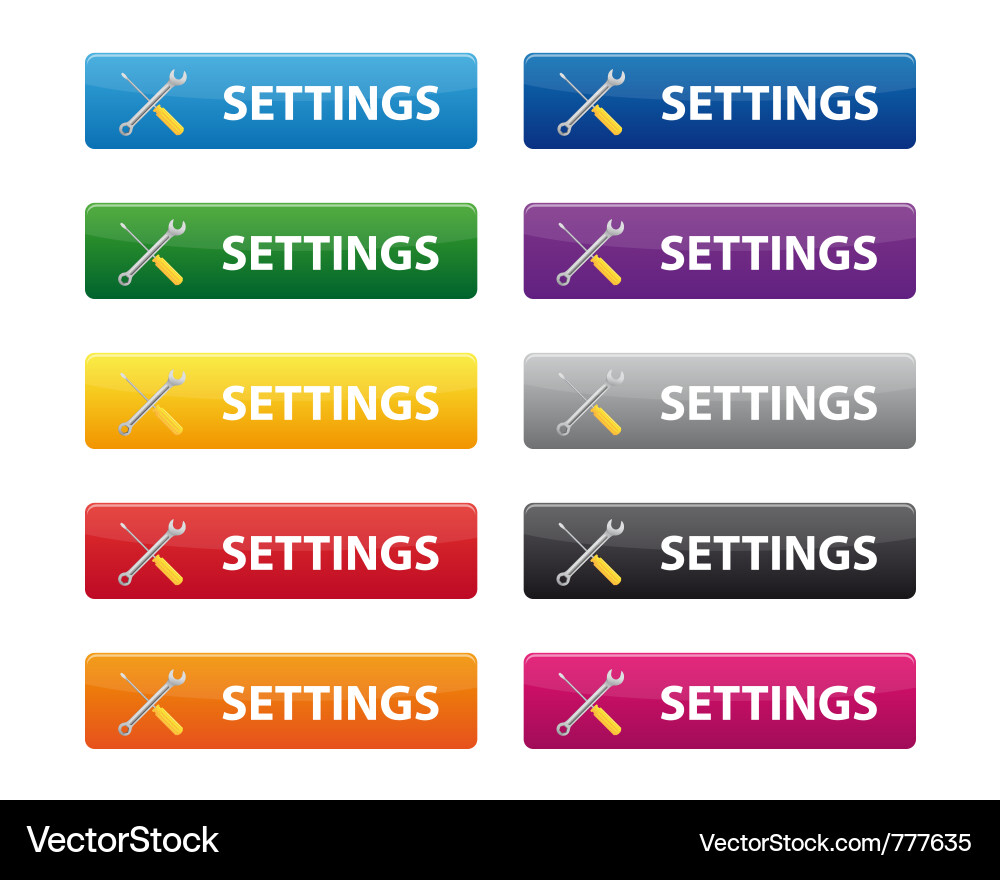 Settings buttons Vector Image
