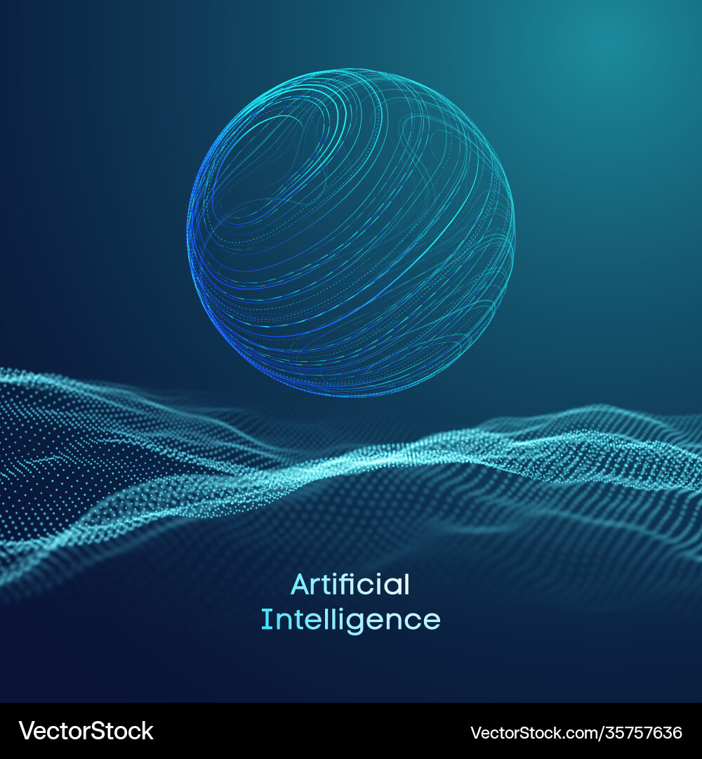 Artificial intelligence communication network Artificial intelligence communication network vector image