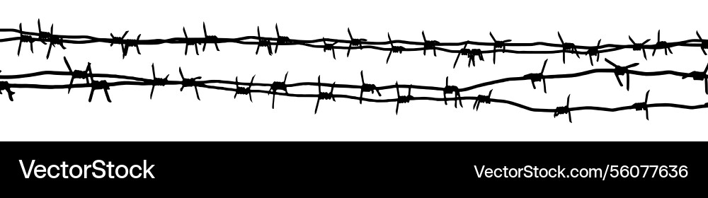 Barbed Draht schwarze Silhouette isoliert auf weiß Barbed Draht schwarze Silhouette isoliert auf weiß vektorbild