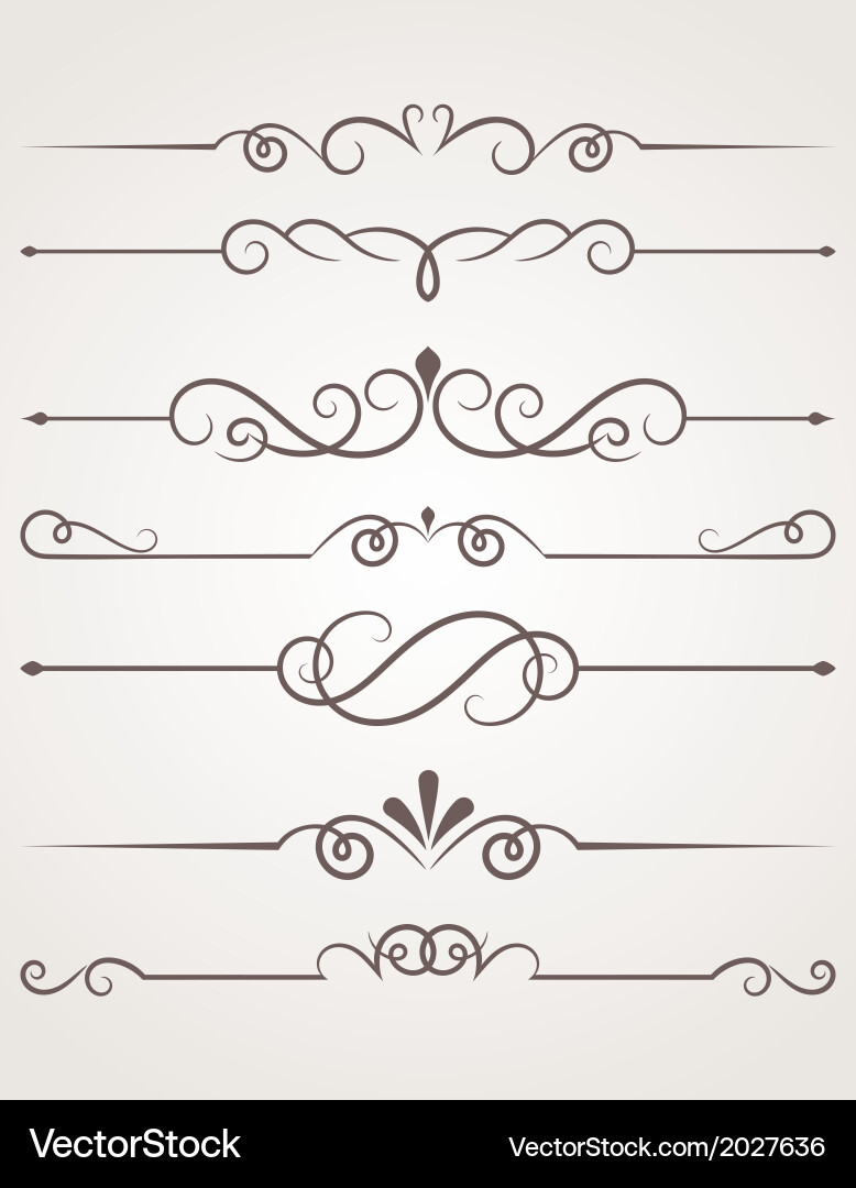 Elegant Swirl & Scroll Decorative Elements Vector Image