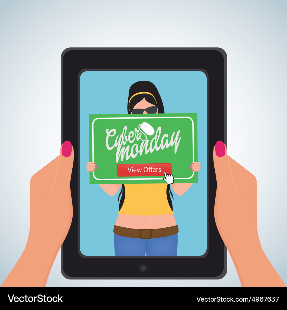 Abstract cyber monday object on a white background Vector Image
