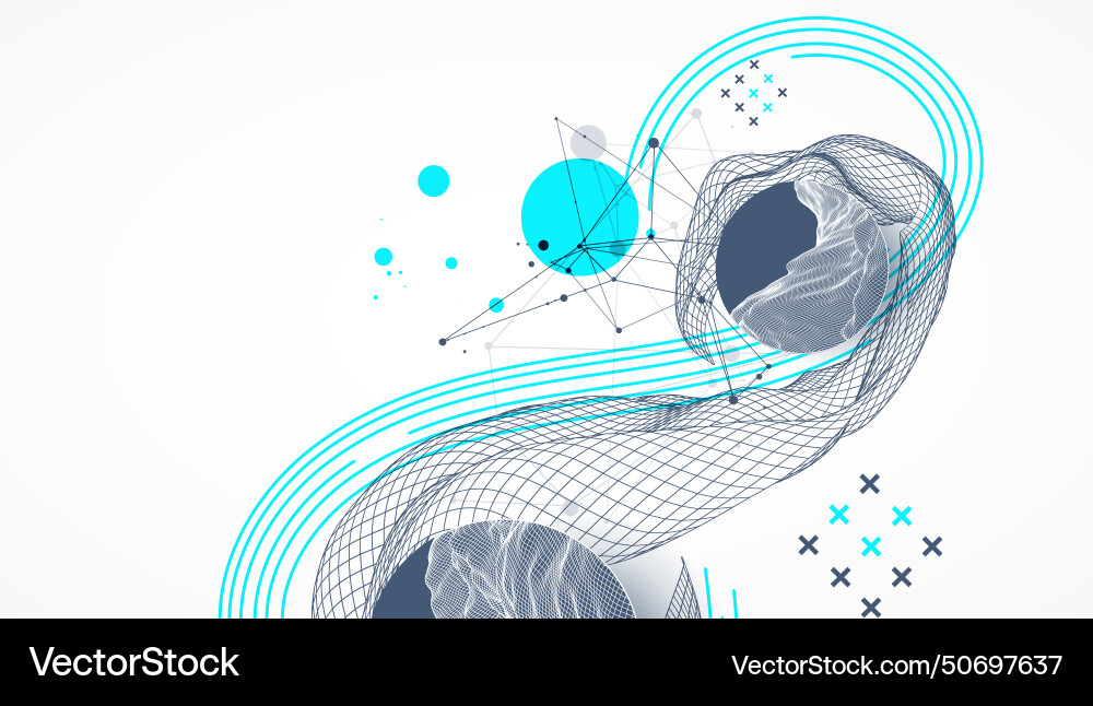 Abstract wave is made in a frame style template vector image