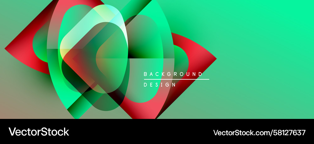 Dynamic Green and Red Gradient Shapes Vector Image