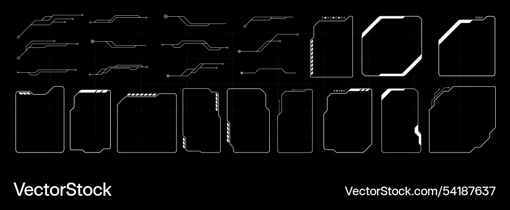 Futuristic Tech Frame Elements vector image