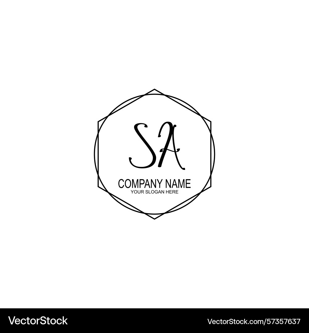 Minimalist handwritten sa initial logos with soft Minimalist handwritten sa initial logos with soft Vector Image